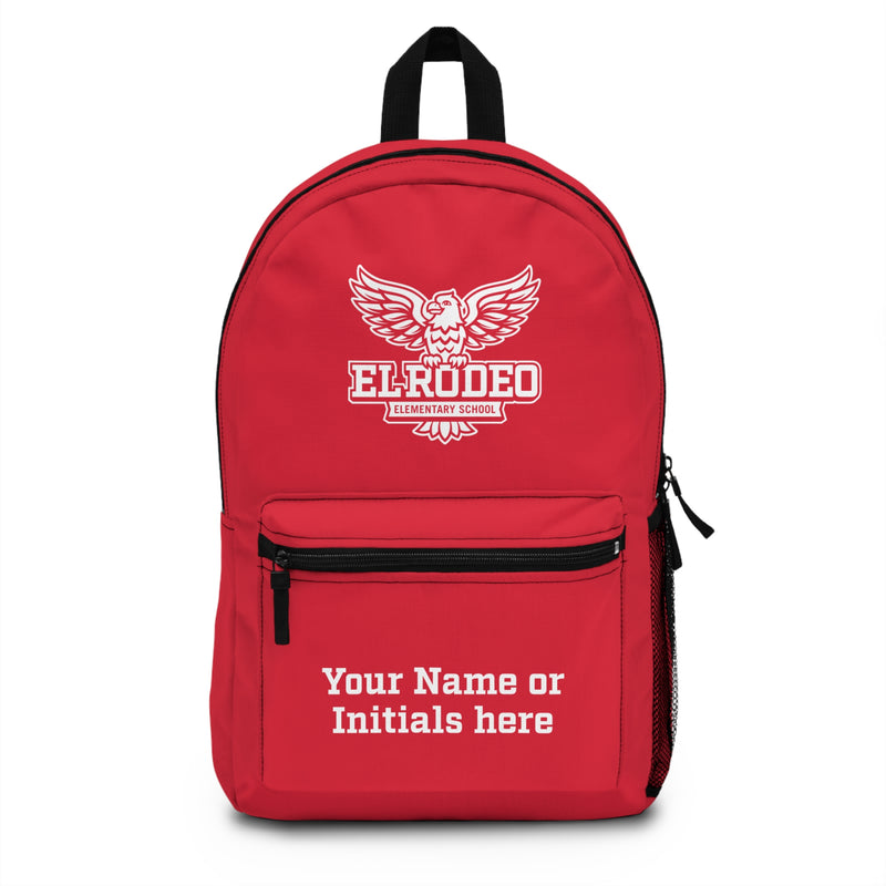 El Rodeo Elementary School Red Backpack with Eagle Logo