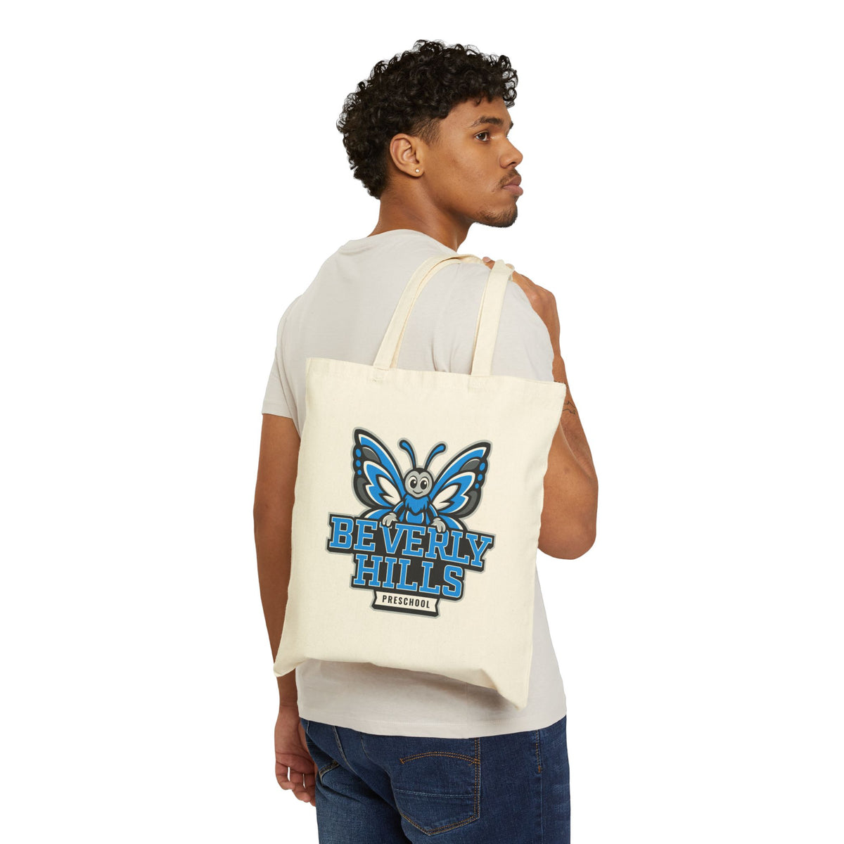 Beverly Hills Preschool Butterfly Cotton Tote Bag